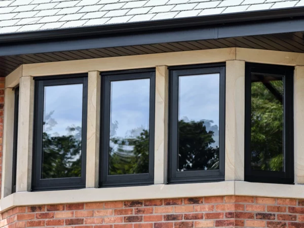 Black uPVC flush sash windows from Timberlook